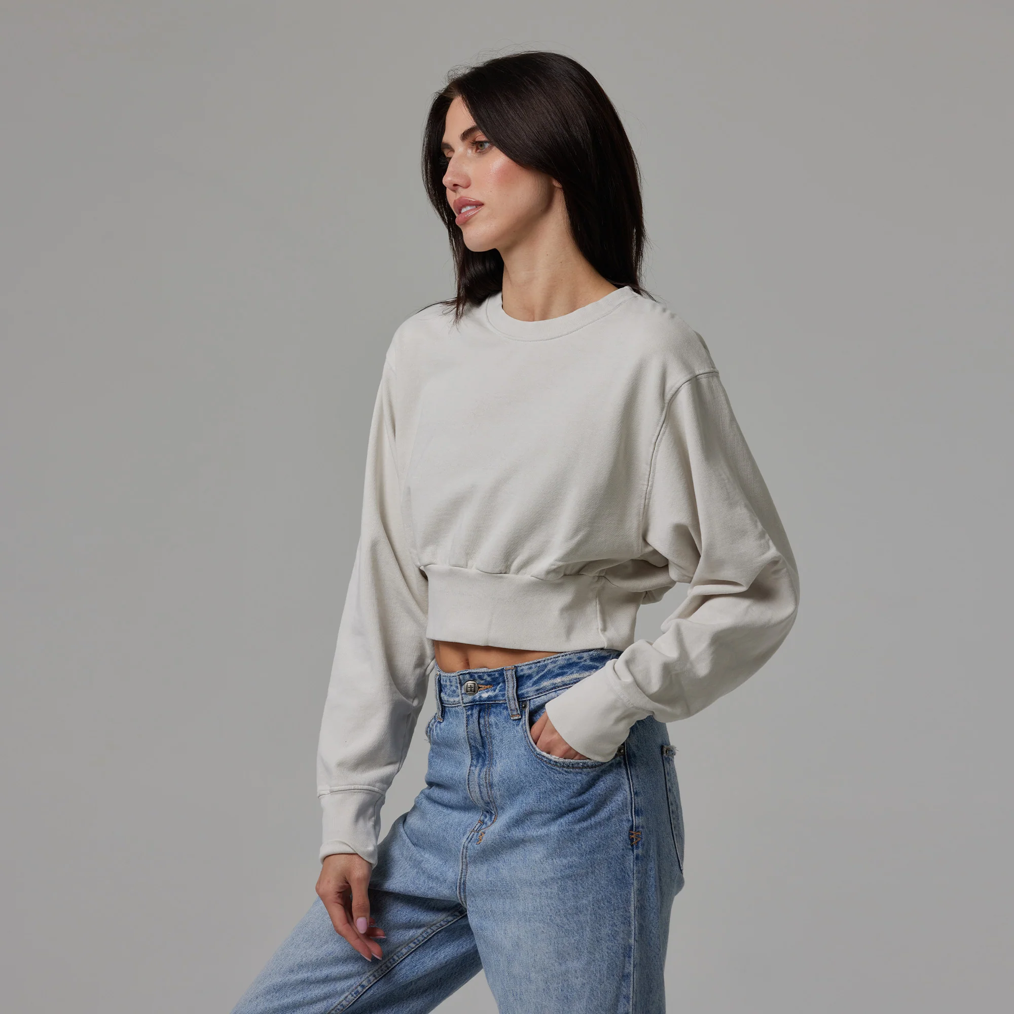WOMENS DOLMAN CROP CREWNECK - Image 8