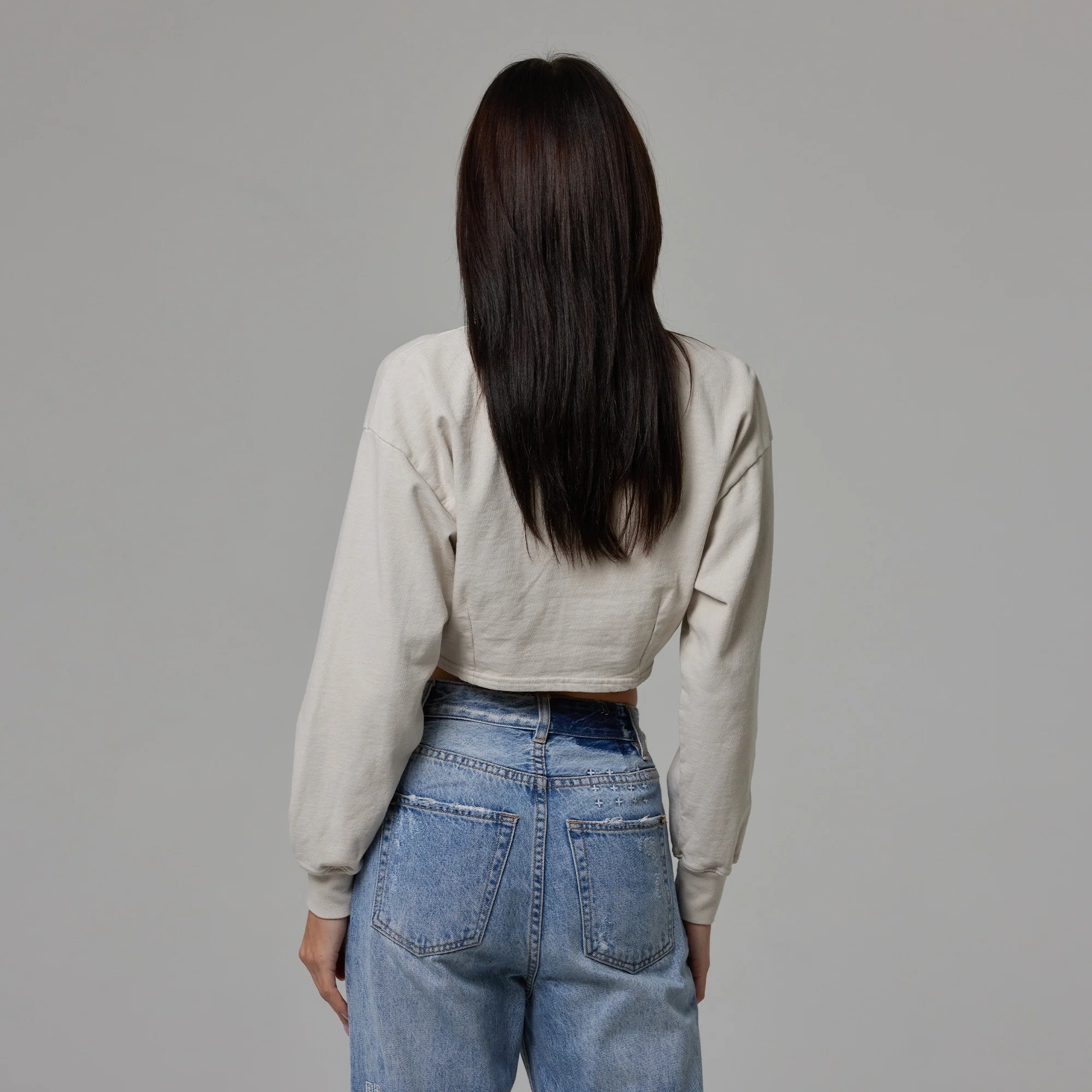 WOMENS CROP DART LIGHTWEIGHT CREWNECK - Image 5