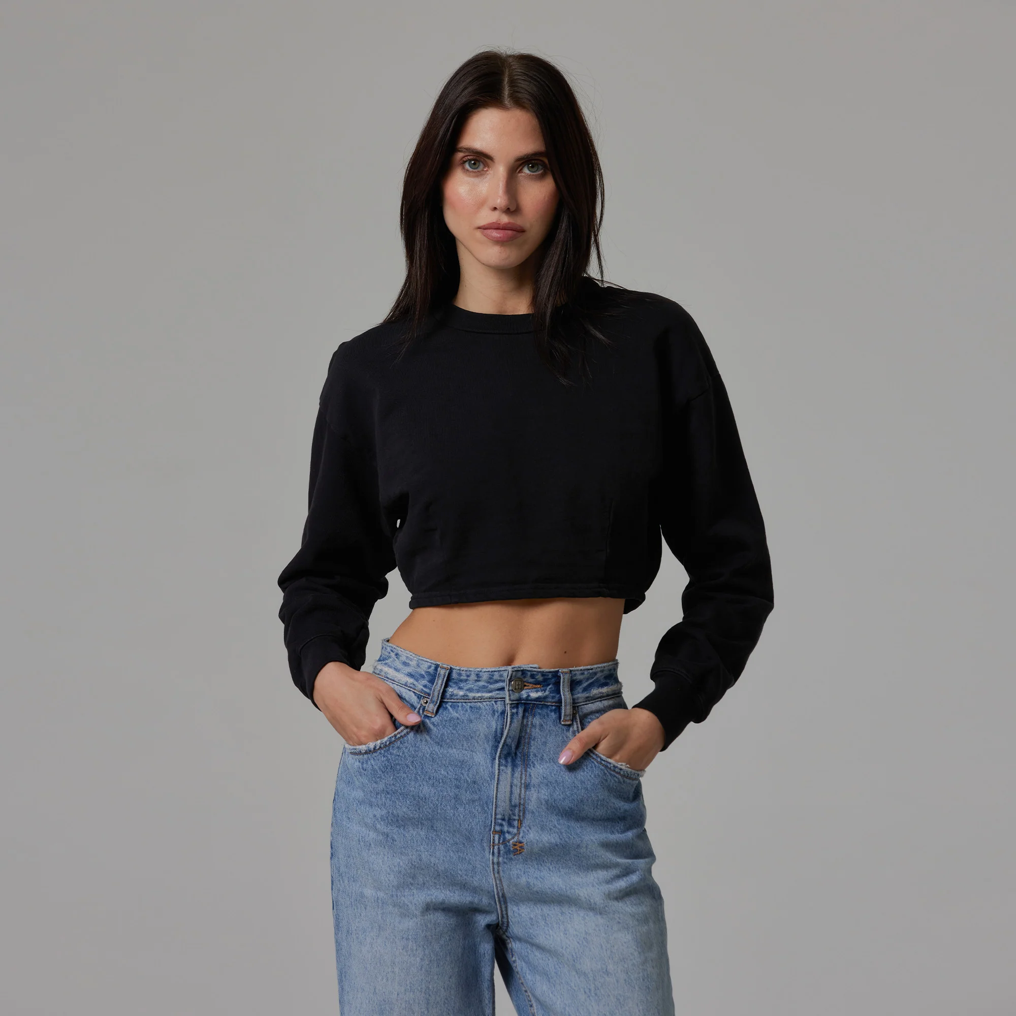 WOMENS CROP DART LIGHTWEIGHT CREWNECK - Image 7