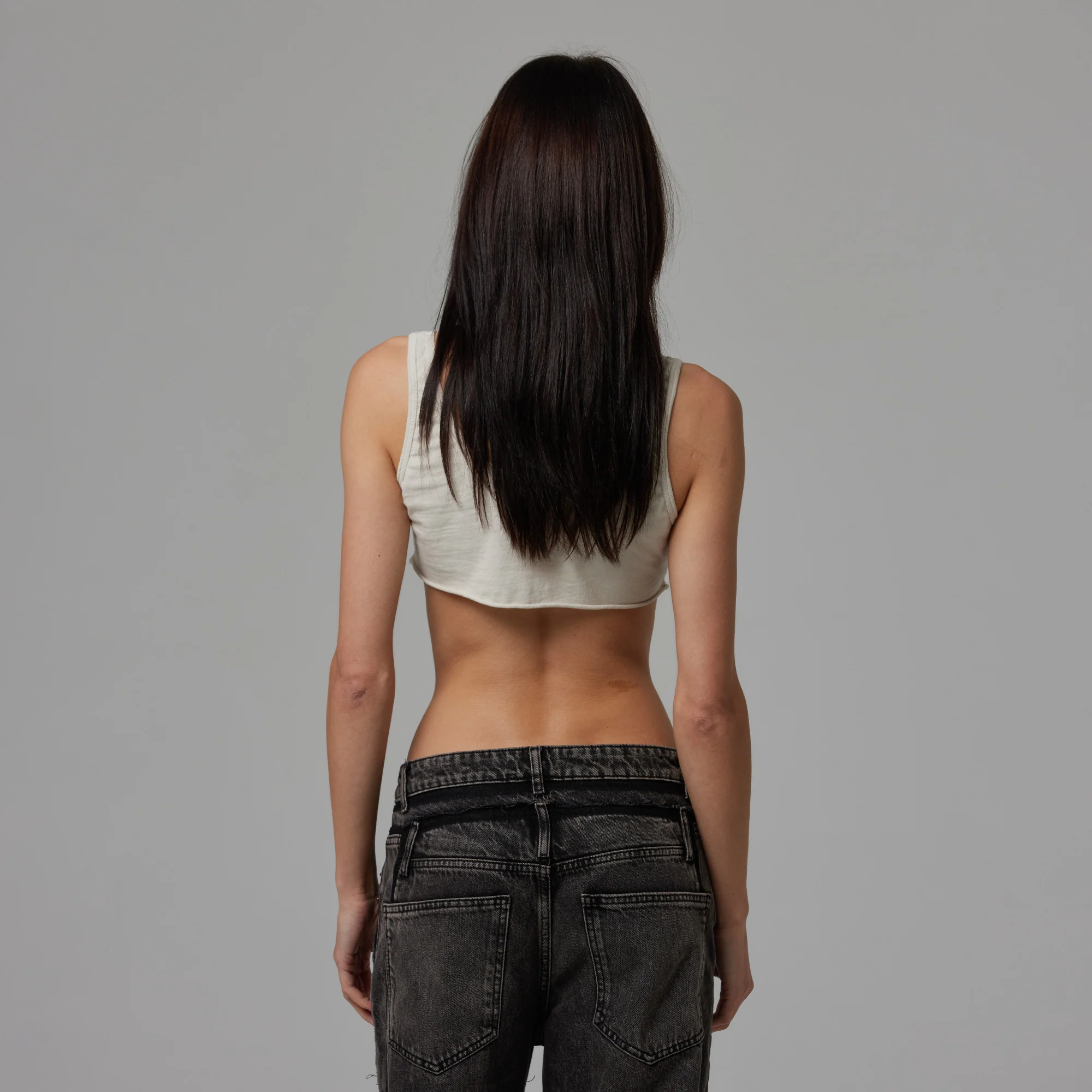 WOMENS CROP RAW HEM TANK - Image 4