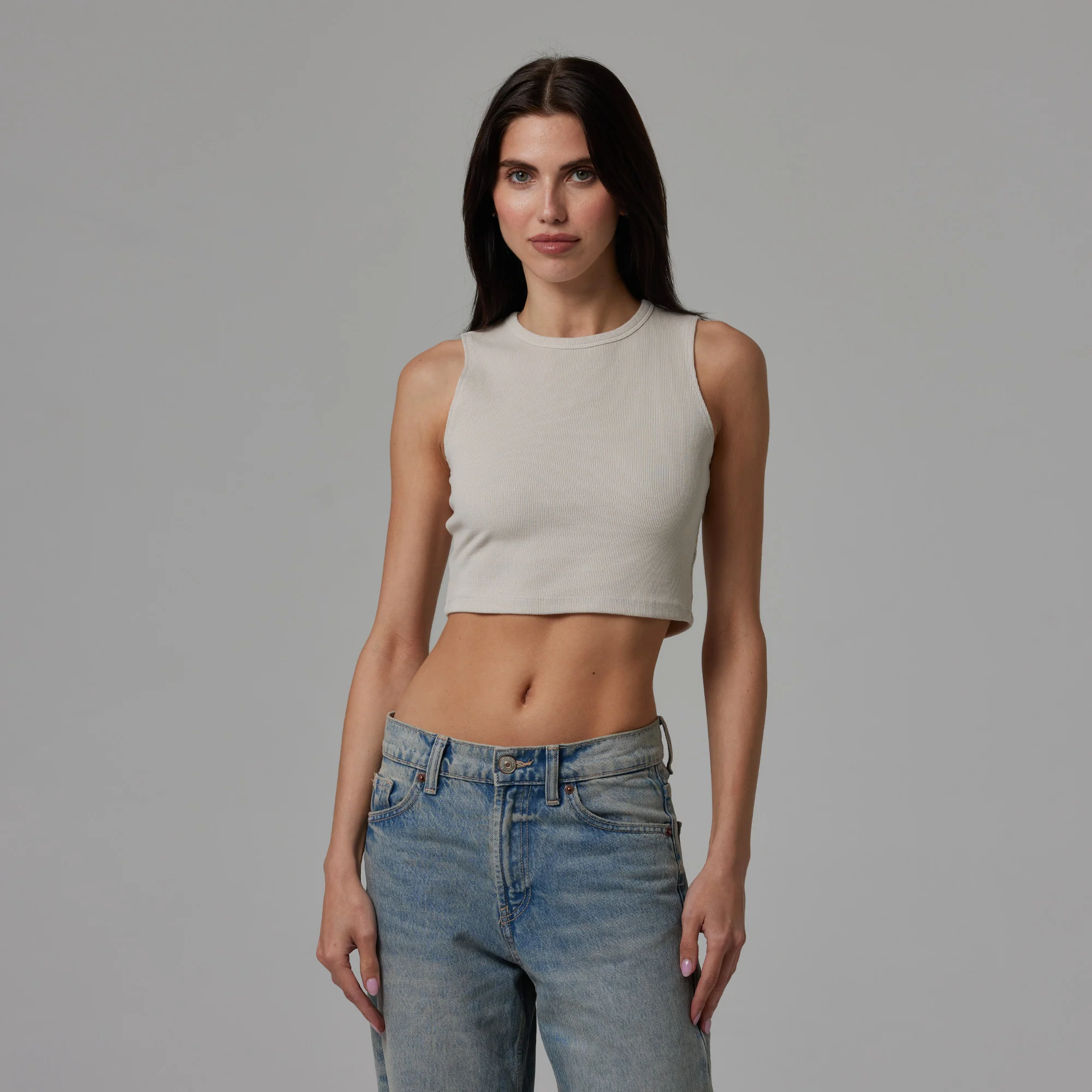 WOMENS RIB FITTED CROP TANK - Image 13