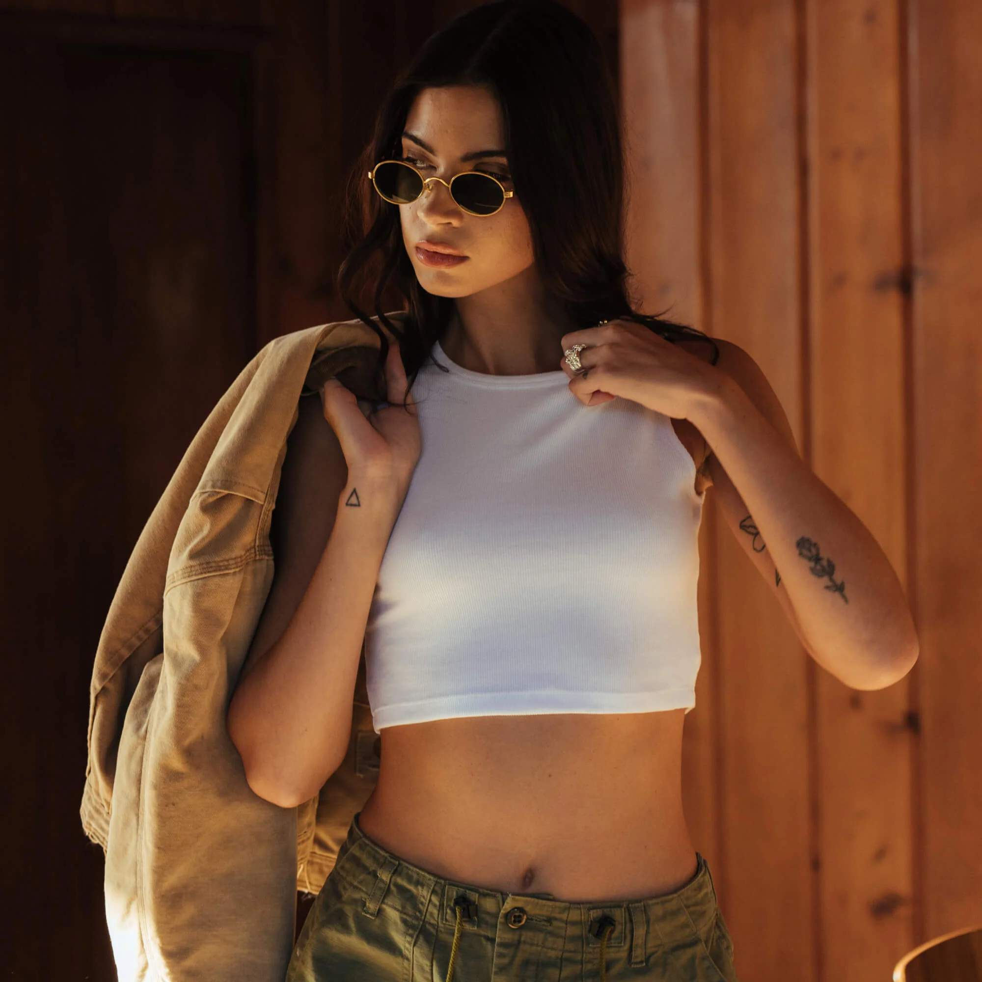 WOMENS RIB FITTED CROP TANK - Image 6