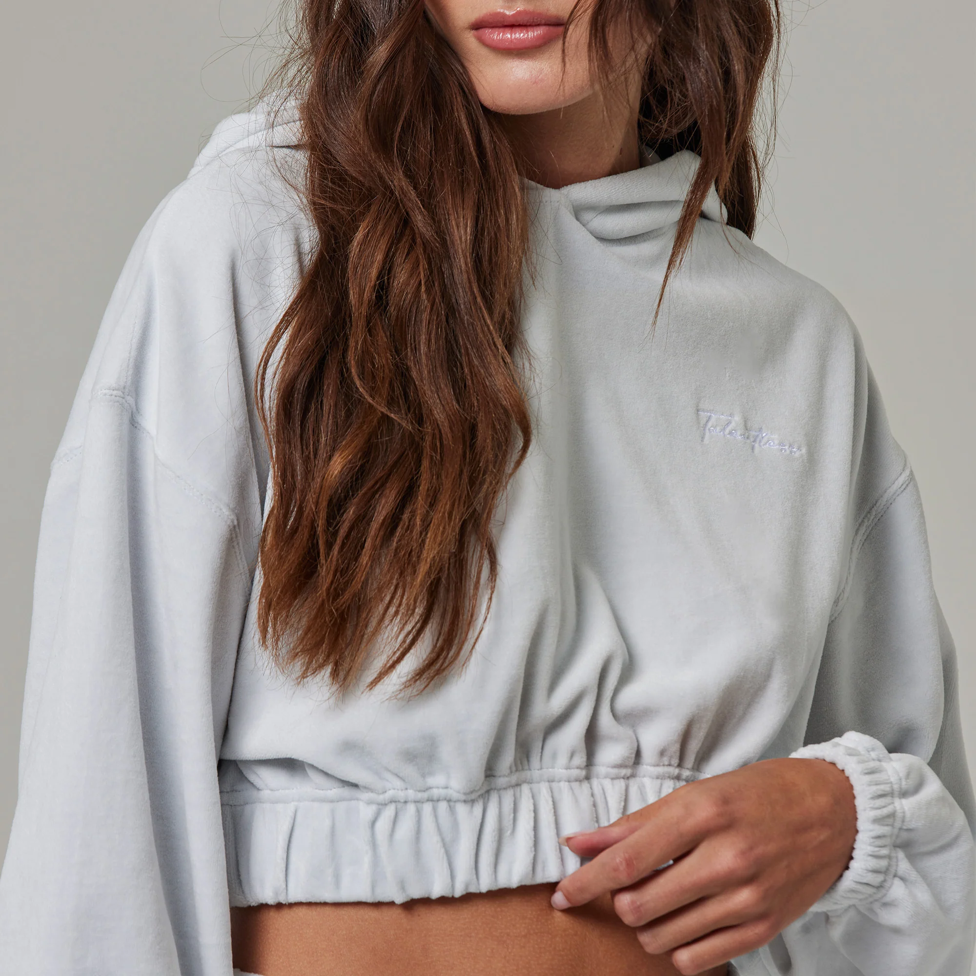 WOMENS TERRY CLOTH CROPPED HOODIE - Image 5