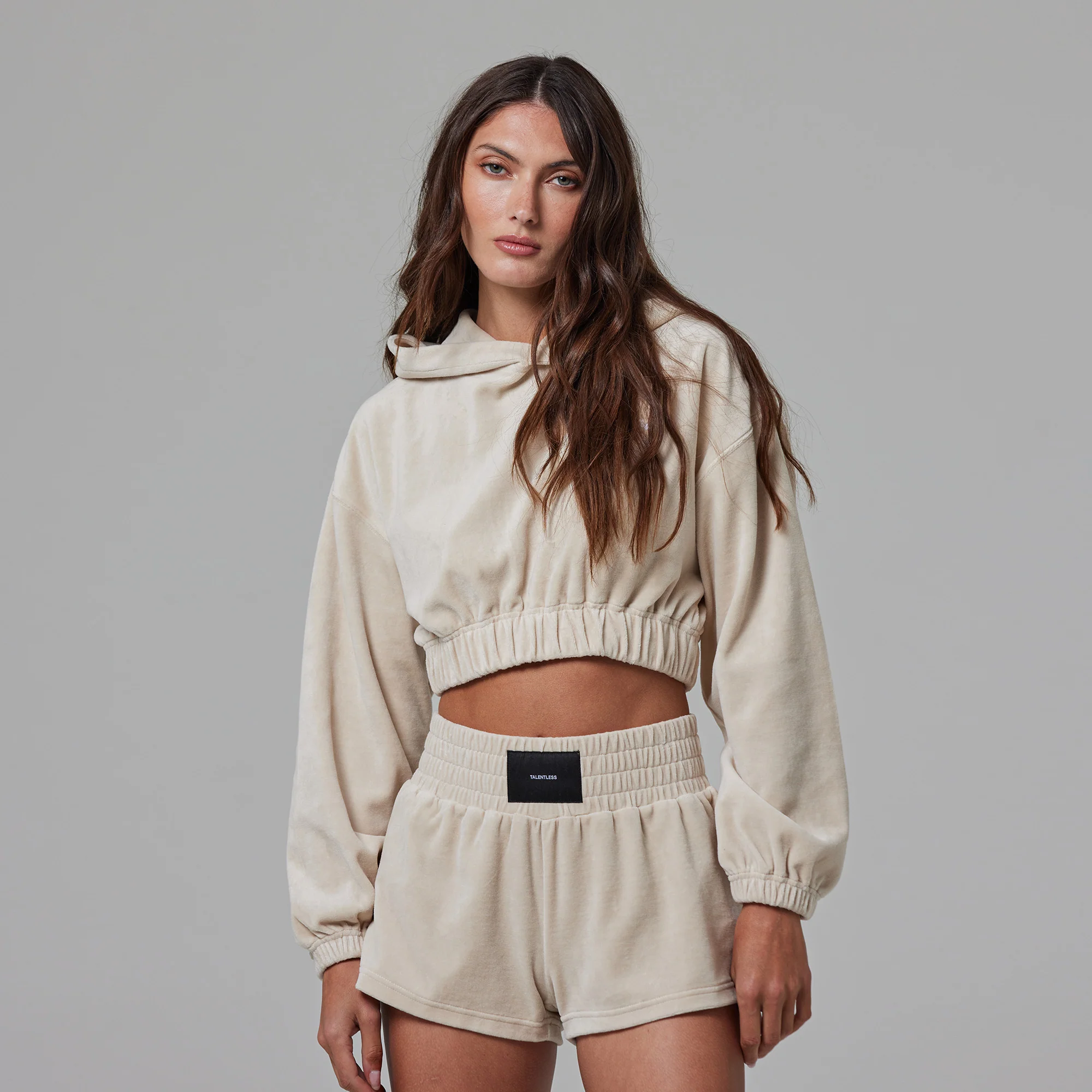 WOMENS TERRY CLOTH CROPPED HOODIE - Image 8